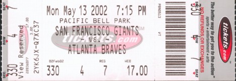 Giants vs. Braves ticket